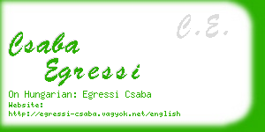 csaba egressi business card